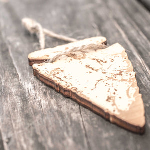 Ornament - Arrowhead - Raw Wood 4x2in