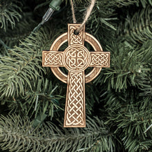 Load image into Gallery viewer, Ornament - Celtic Cross - Raw Wood 2x4in