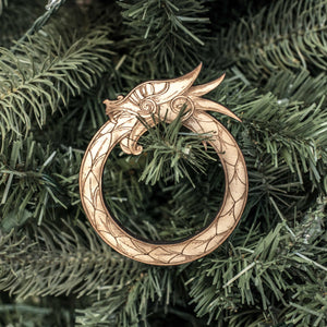 Ornament - Celtic Dragon - Raw Wood 3x4in