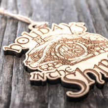 Load image into Gallery viewer, Ornament - Holidays in the Shire - Raw Wood 4x3n