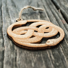 Load image into Gallery viewer, Ornament - Ouroboros - Raw Wood 4x3in