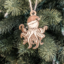 Load image into Gallery viewer, Ornament - Santa Cthulhu - Raw Wood 3x2in