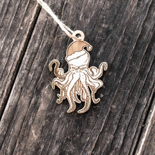 Load image into Gallery viewer, Ornament - Santa Cthulhu - Raw Wood 3x2in