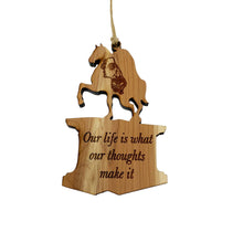 Load image into Gallery viewer, Our Life is what our Thoughts make it Marcus Aurelius CEDAR Ornament