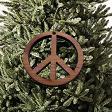 Load image into Gallery viewer, Peace Symbol - Cedar Ornament