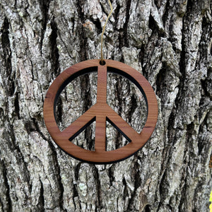 Peace Symbol - Cedar Ornament