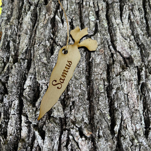 Ornament - Personalized Carot with your name - Raw Wood Maple