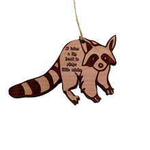 Load image into Gallery viewer, RACCOON it takes a big heart to shape little minds - Cedar Ornament