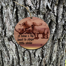 Load image into Gallery viewer, RHINO it takes a big heart to shape little minds - Cedar Ornament