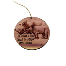 Load image into Gallery viewer, RHINO it takes a big heart to shape little minds - Cedar Ornament