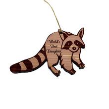 Load image into Gallery viewer, Raccoon Worlds Best Daughter - Cedar Ornament