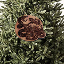 Load image into Gallery viewer, Rat Skull Snake - Cedar Ornament