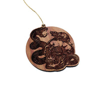 Load image into Gallery viewer, Rat Skull Snake - Cedar Ornament