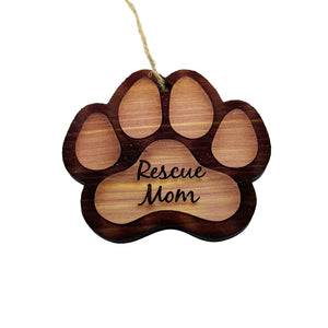 Rescue Mom - Cedar Ornament