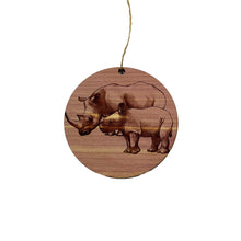 Load image into Gallery viewer, Rhino and Baby - Cedar Ornament