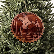 Load image into Gallery viewer, Sawblade with Duck - Cedar Ornament