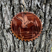 Load image into Gallery viewer, Sawblade with Duck - Cedar Ornament