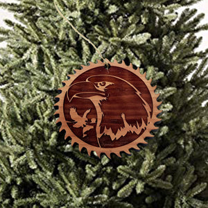 Sawblade with Eagle - Cedar Ornament