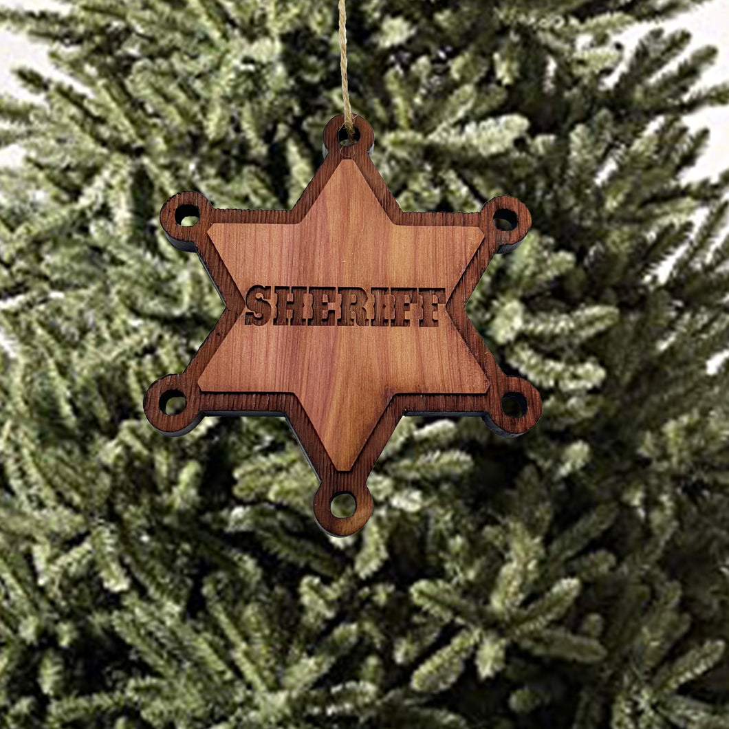 Sheriff - Cedar Ornament