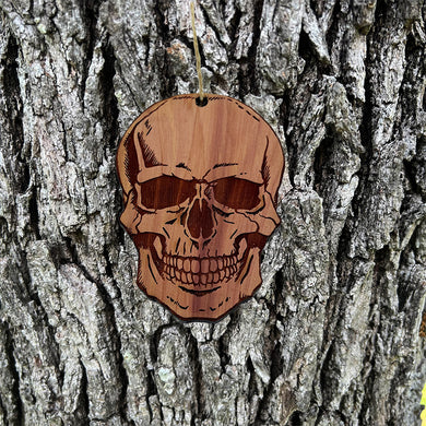 Skull - Cedar Ornament