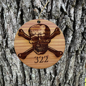 Skull and Bones 322 - Cedar Ornament