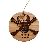 Load image into Gallery viewer, Skull and Bones 322 - Cedar Ornament