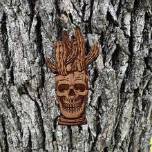 Load image into Gallery viewer, Skull and Cactus - Cedar Ornament