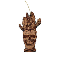 Load image into Gallery viewer, Skull and Cactus - Cedar Ornament