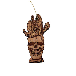 Skull and Cactus - Cedar Ornament