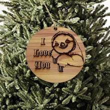 Load image into Gallery viewer, Sloth I Love You - Cedar Ornament