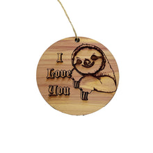 Load image into Gallery viewer, Sloth I Love You - Cedar Ornament