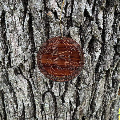 Spartan Warrior - Cedar Ornament