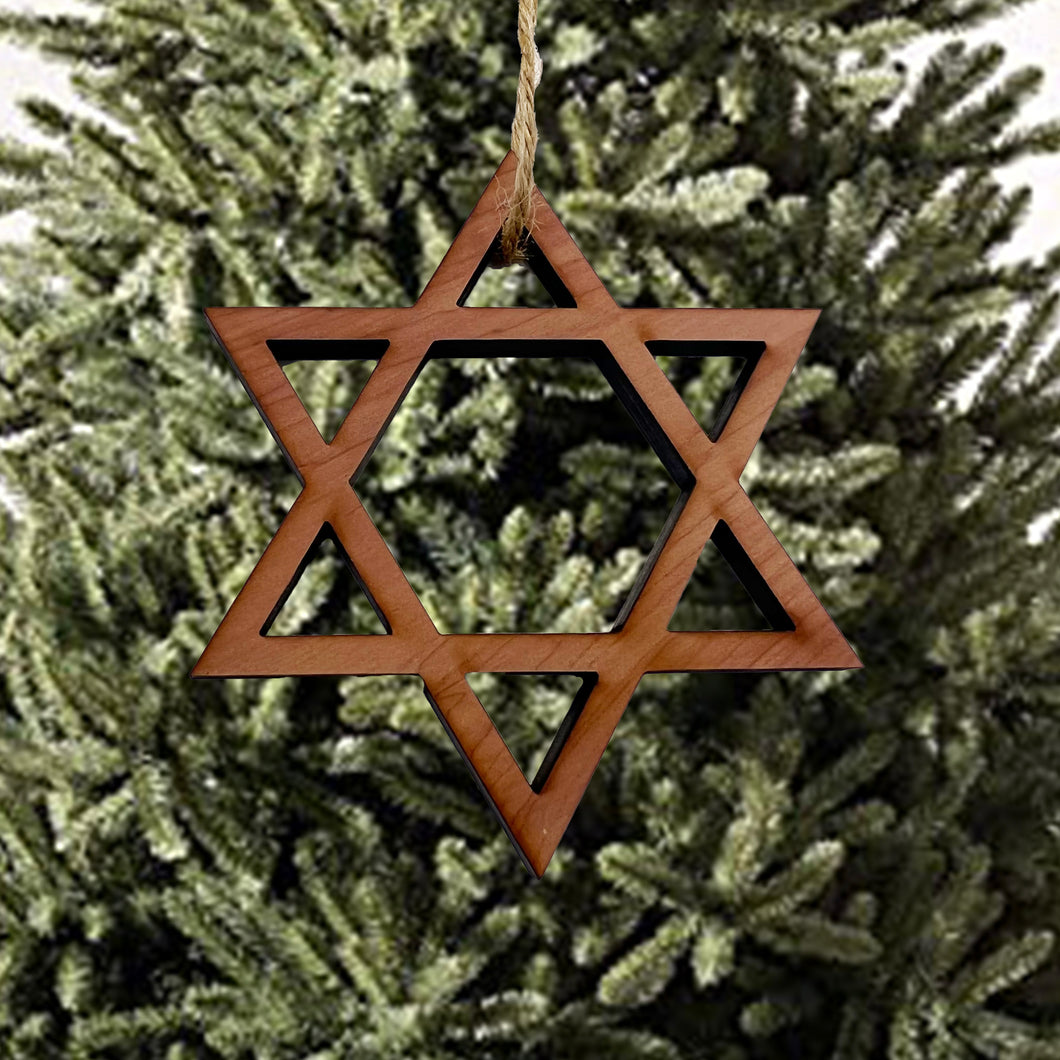 Star of David - Cedar Ornament