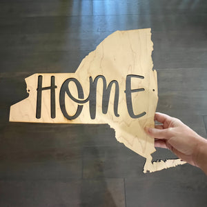 State Home New York 19x14 Sign