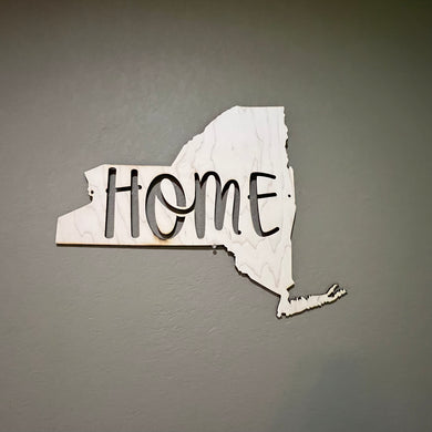 State Home New York 19x14 Sign