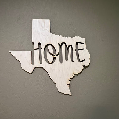 State Home Texas Sign 17x17