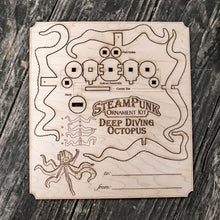 Load image into Gallery viewer, Steampunk Ornament Kit - Deep Diving Octopus - Raw Wood (Assembly Required)