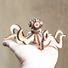 Load image into Gallery viewer, Steampunk Ornament Kit - Deep Diving Octopus - Raw Wood (Assembly Required)