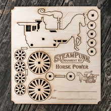 Load image into Gallery viewer, Steampunk Ornament Kit - Horse Power - Raw Wood (Assembly Required)