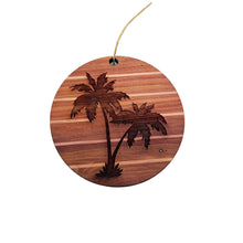 Load image into Gallery viewer, Sunset and Palm Trees - Cedar Ornament