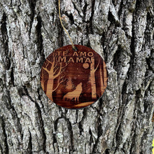 Load image into Gallery viewer, Te Amo Mama Winter Wolf - Cedar Ornament