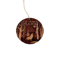 Load image into Gallery viewer, Te Amo Mama Winter Wolf - Cedar Ornament