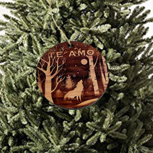 Load image into Gallery viewer, Te Amo Winter Wolf - Cedar Ornament