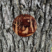 Load image into Gallery viewer, Te Amo Winter Wolf - Cedar Ornament