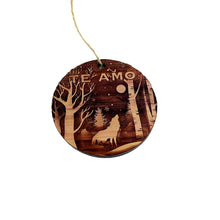 Load image into Gallery viewer, Te Amo Winter Wolf - Cedar Ornament