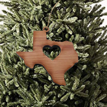 Load image into Gallery viewer, Texas with Heart - Cedar Ornament