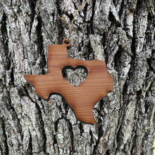 Load image into Gallery viewer, Texas with Heart - Cedar Ornament