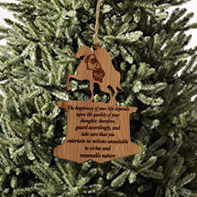 Load image into Gallery viewer, CEDAR The Happiness of your life Marcus Aurelius Ornament