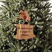 Load image into Gallery viewer, The Best answer to Anger Marcus Aurelius Cedar Ornament