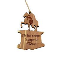 Load image into Gallery viewer, The Best answer to Anger Marcus Aurelius Cedar Ornament